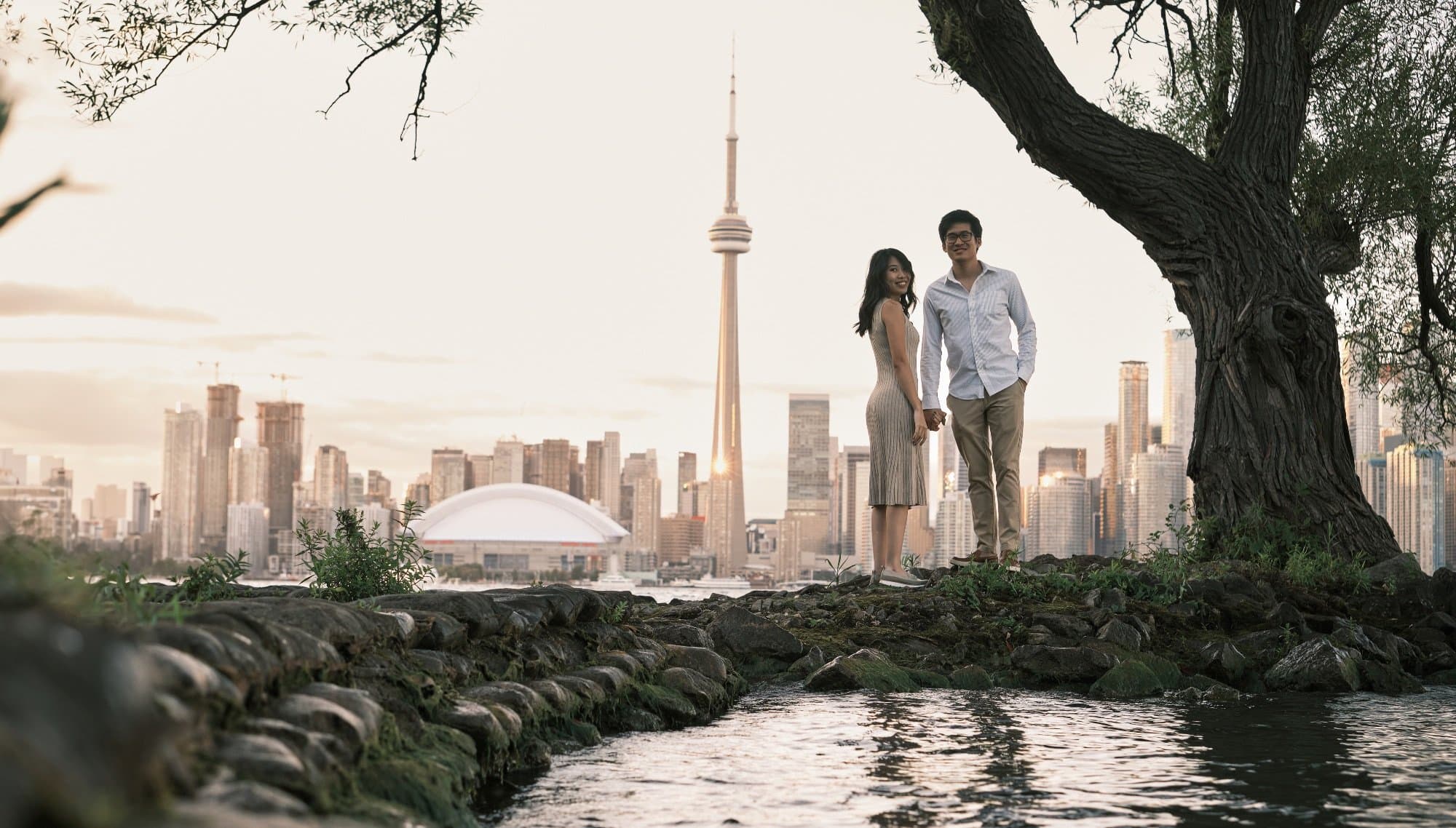Sunset Serenade: Capturing Love on Toronto Islands with Minh & Bach